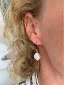 Baroque hoop chain earring